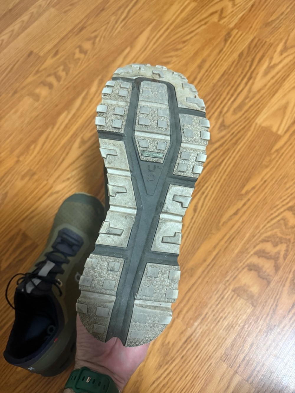 On Running Men's Olive Green Trail Running Sneakers - Picture 7 of 7